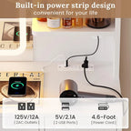 5 Drawers Vanity Desk Touch Screen Mirror Time Display Makeup Vanity