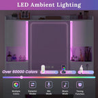 5 Drawers Vanity Desk Touch Screen Mirror Time Display Makeup Vanity