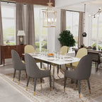 Extendable Kitchen Sintered Stone Material Rectangle Dining Table - 62.9x31.5x31.1 inch