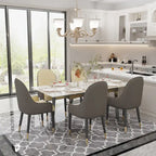 Extendable Kitchen Sintered Stone Material Rectangle Dining Table - 62.9x31.5x31.1 inch