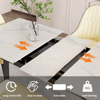 Extendable Kitchen Sintered Stone Material Rectangle Dining Table - 62.9x31.5x31.1 inch