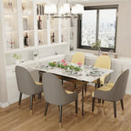 Extendable Kitchen Sintered Stone Material Rectangle Dining Table - 62.9x31.5x31.1 inch