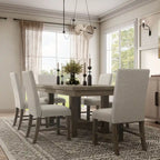 Jusk Rustic Grey Wood 7-Piece Dining Table Set by Furniture of America