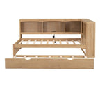 Twin Size Daybed with Trundle,Storage Cabinets and USB Ports