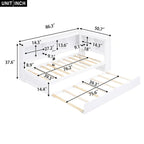 Twin Size Daybed with Trundle,Storage Cabinets and USB Ports