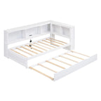 Twin Size Daybed with Trundle,Storage Cabinets and USB Ports