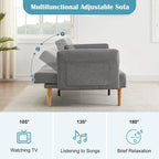 78.74Inch Modern Fabric Sofa Bed 3-in-1 Foldable Sleeper Sofa Bed