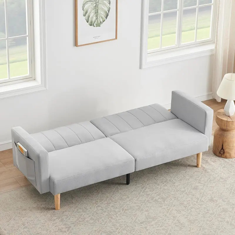 78.74Inch Modern Fabric Sofa Bed 3-in-1 Foldable Sleeper Sofa Bed