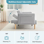 78.74Inch Modern Fabric Sofa Bed 3-in-1 Foldable Sleeper Sofa Bed