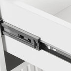 Moasis 39 Wide Makeup Vanity Set with Stool and 3 Color Sliding Mirror