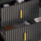 Moasis 39 Wide Makeup Vanity Set with Stool and 3 Color Sliding Mirror