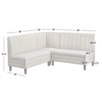 Lifestorey Kerrington 3-Piece Channel Back Upholstered Banquette Set