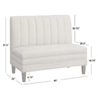 Lifestorey Kerrington 3-Piece Channel Back Upholstered Banquette Set
