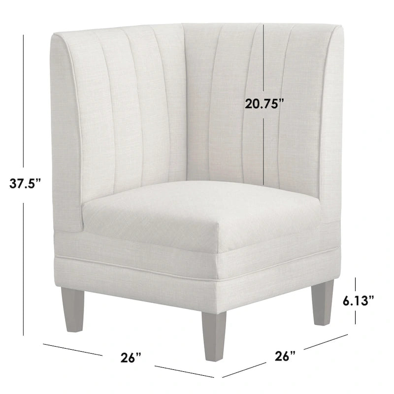 Lifestorey Kerrington 3-Piece Channel Back Upholstered Banquette Set