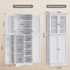 64 inches Tall Kitchen Storage Pantry Cabinet with Adjustable Shelves