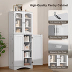 64 inches Tall Kitchen Storage Pantry Cabinet with Adjustable Shelves