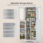 64 inches Tall Kitchen Storage Pantry Cabinet with Adjustable Shelves