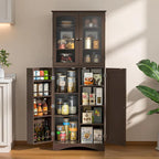 64 inches Tall Kitchen Storage Pantry Cabinet with Adjustable Shelves