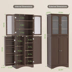64 inches Tall Kitchen Storage Pantry Cabinet with Adjustable Shelves