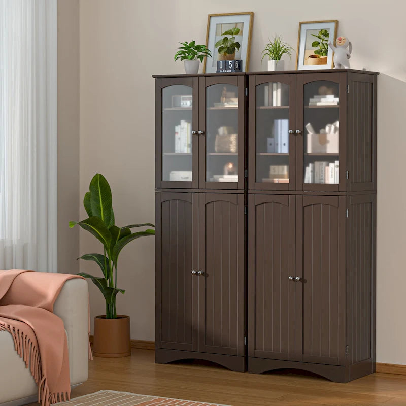 64 inches Tall Kitchen Storage Pantry Cabinet with Adjustable Shelves