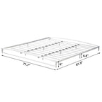 White 6 Inch Metal Platform Low Profile Bed Frame