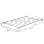White 6 Inch Metal Platform Low Profile Bed Frame