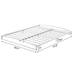 White 6 Inch Metal Platform Low Profile Bed Frame
