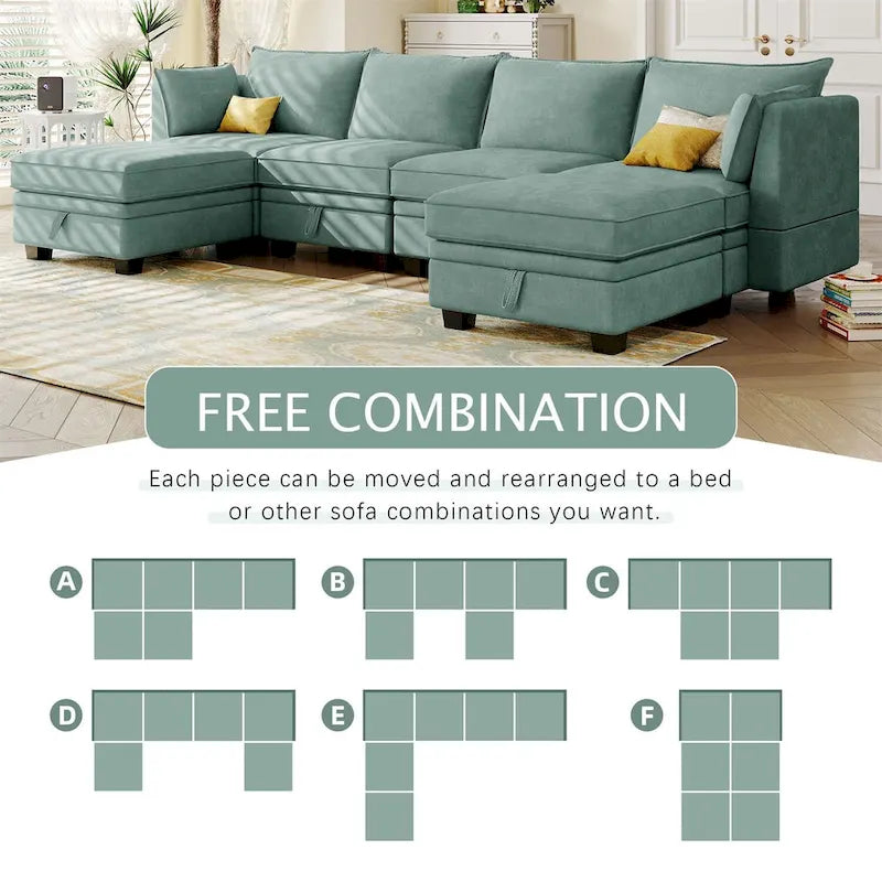 Merax Modern Large U-Shape Modular Sectional Sofa