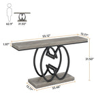 55 Inch Faux Marble Console Table Gold Sofa Table for Entryway