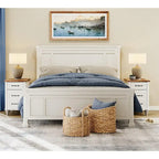 WAMPAT Modern End Table with Charging Station, Sofa Side Table with Storage