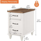 WAMPAT Modern End Table with Charging Station, Sofa Side Table with Storage