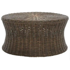 SAFAVIEH Dorinda Dark Brown Wicker Ottoman