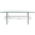 SAFAVIEH Gennie Modern Glass Coffee Table - 43.3 x 23.6 x 16.5 - 43Wx24Dx17H