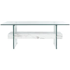 SAFAVIEH Gennie Modern Glass Coffee Table - 43.3 x 23.6 x 16.5 - 43Wx24Dx17H