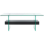 SAFAVIEH Gennie Modern Glass Coffee Table - 43.3 x 23.6 x 16.5 - 43Wx24Dx17H