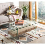 SAFAVIEH Gennie Modern Glass Coffee Table - 43.3 x 23.6 x 16.5 - 43Wx24Dx17H