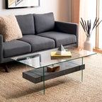 SAFAVIEH Gennie Modern Glass Coffee Table - 43.3 x 23.6 x 16.5 - 43Wx24Dx17H