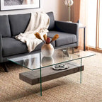 SAFAVIEH Gennie Modern Glass Coffee Table - 43.3 x 23.6 x 16.5 - 43Wx24Dx17H