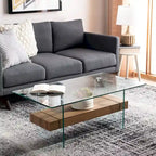 SAFAVIEH Gennie Modern Glass Coffee Table - 43.3 x 23.6 x 16.5 - 43Wx24Dx17H