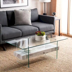 SAFAVIEH Gennie Modern Glass Coffee Table - 43.3 x 23.6 x 16.5 - 43Wx24Dx17H