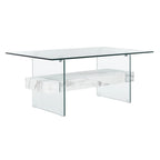 SAFAVIEH Gennie Modern Glass Coffee Table - 43.3 x 23.6 x 16.5 - 43Wx24Dx17H