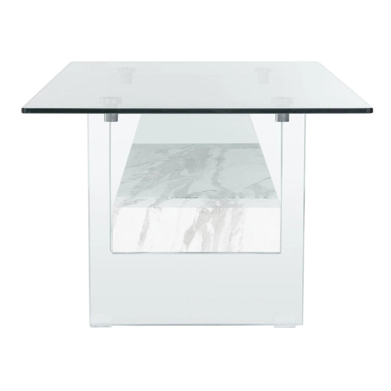 SAFAVIEH Gennie Modern Glass Coffee Table - 43.3 x 23.6 x 16.5 - 43Wx24Dx17H