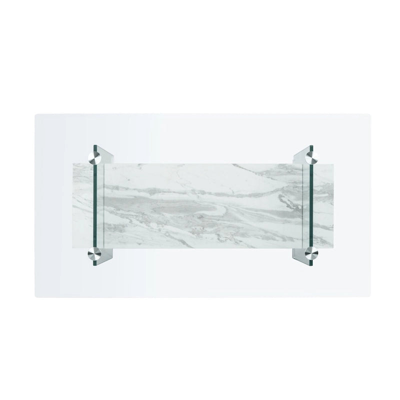 SAFAVIEH Gennie Modern Glass Coffee Table - 43.3 x 23.6 x 16.5 - 43Wx24Dx17H