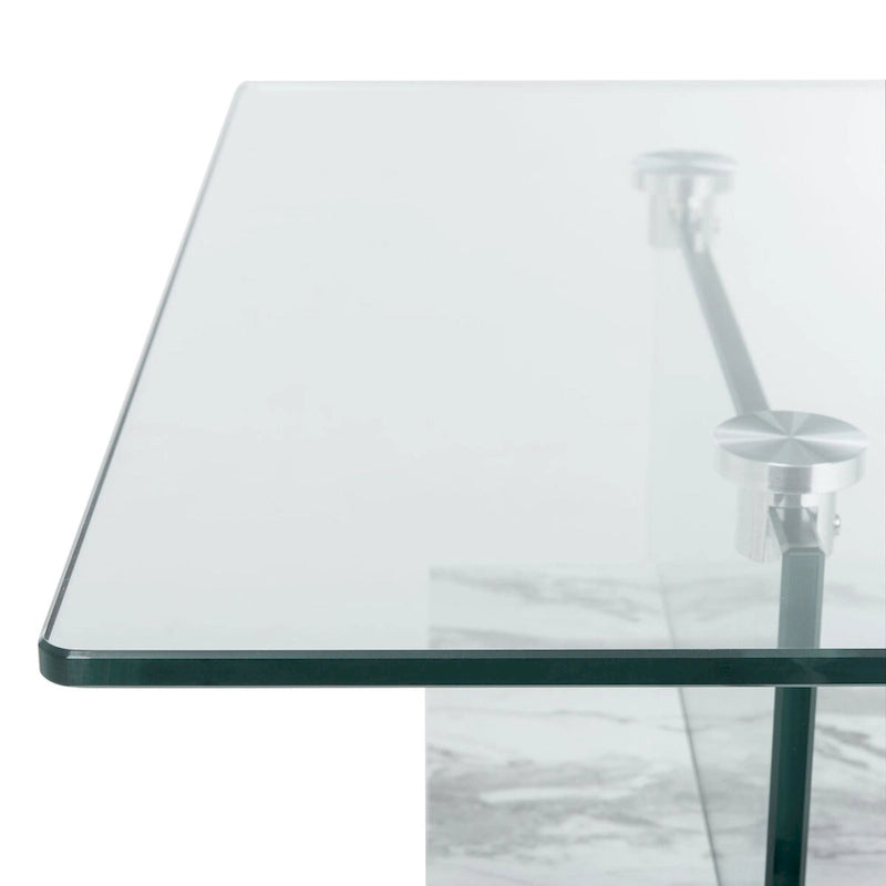 SAFAVIEH Gennie Modern Glass Coffee Table - 43.3 x 23.6 x 16.5 - 43Wx24Dx17H