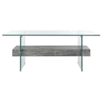 SAFAVIEH Gennie Modern Glass Coffee Table - 43.3 x 23.6 x 16.5 - 43Wx24Dx17H