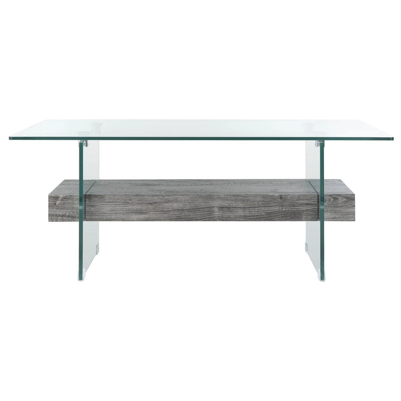 SAFAVIEH Gennie Modern Glass Coffee Table - 43.3 x 23.6 x 16.5 - 43Wx24Dx17H