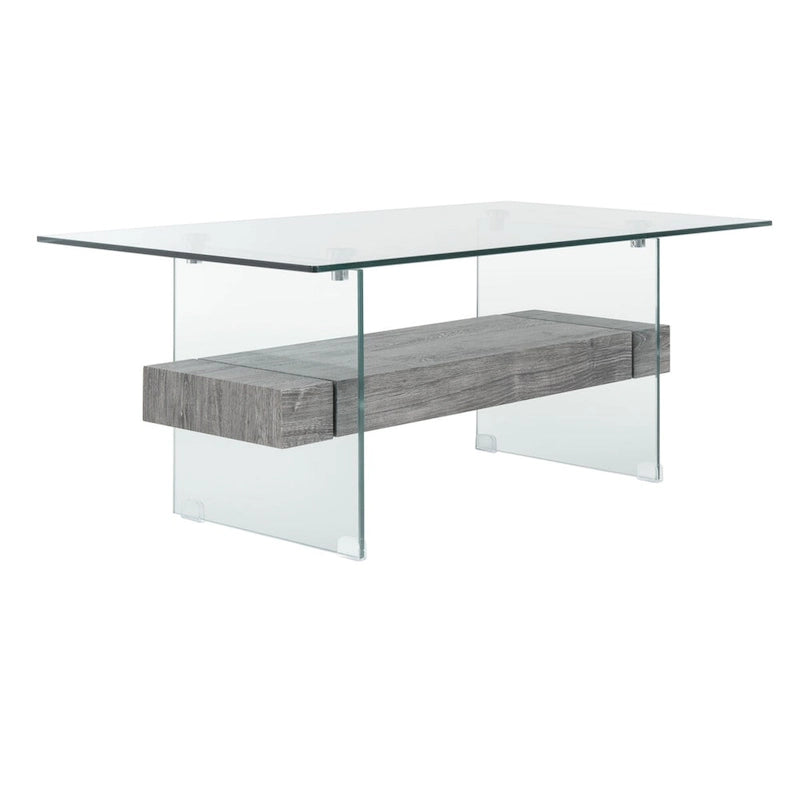 SAFAVIEH Gennie Modern Glass Coffee Table - 43.3 x 23.6 x 16.5 - 43Wx24Dx17H