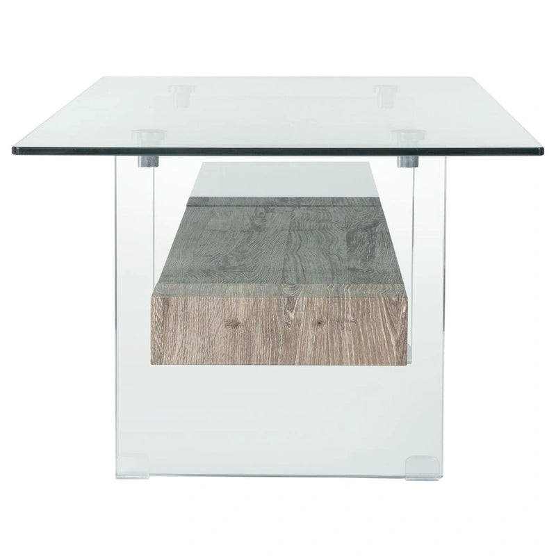 SAFAVIEH Gennie Modern Glass Coffee Table - 43.3 x 23.6 x 16.5 - 43Wx24Dx17H