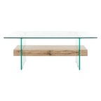 SAFAVIEH Gennie Modern Glass Coffee Table - 43.3 x 23.6 x 16.5 - 43Wx24Dx17H