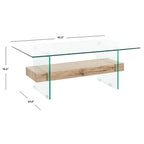 SAFAVIEH Gennie Modern Glass Coffee Table - 43.3 x 23.6 x 16.5 - 43Wx24Dx17H